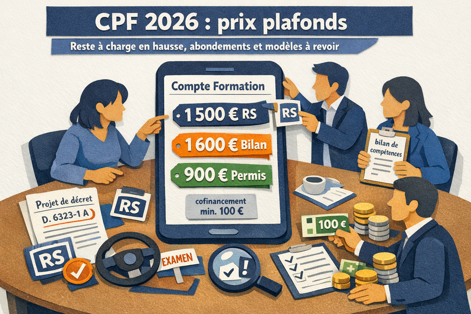 CPF 2026 : plafonds à 1 500 €, 1 600 € et 900 € — le recentrage qui rebat les cartes pour RS, bilans et permis