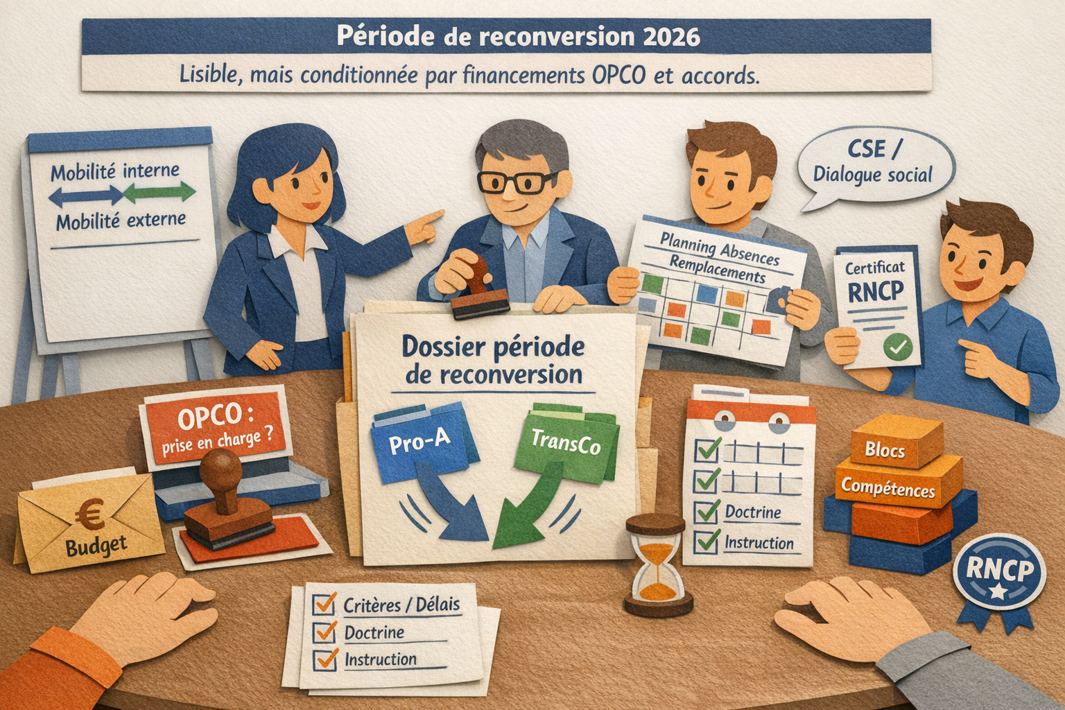 Période de reconversion (depuis février 2026) : une mobilité plus lisible, mais sous condition de financements OPCO et d’accords d’entreprise